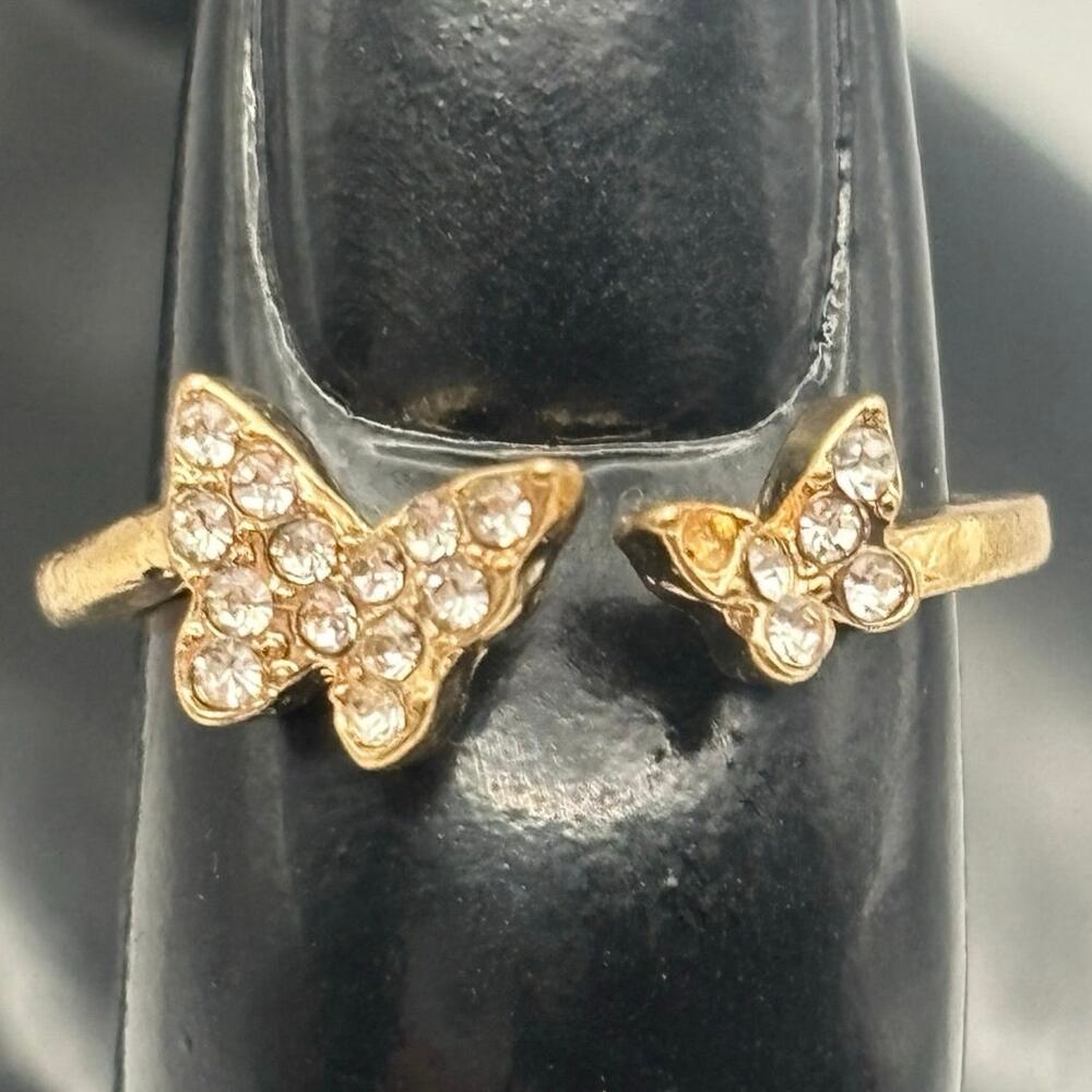 Gold Crystal Butterfly Ring